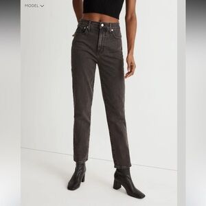 Madewell High Rise The Perfect Vintage Jean Black Washed Denim size 27